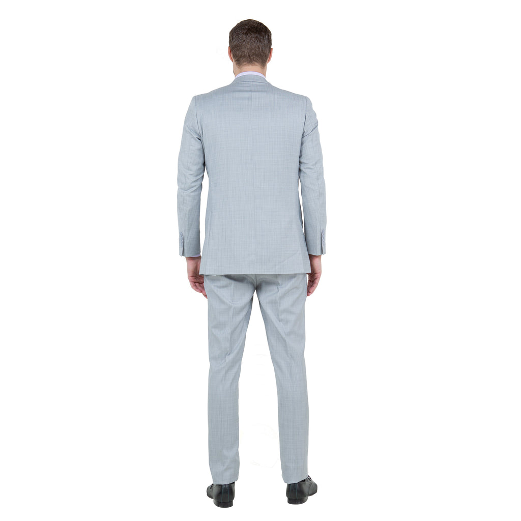 Blue Men's Slim-Fit 3-Piece Sharkskin Suit