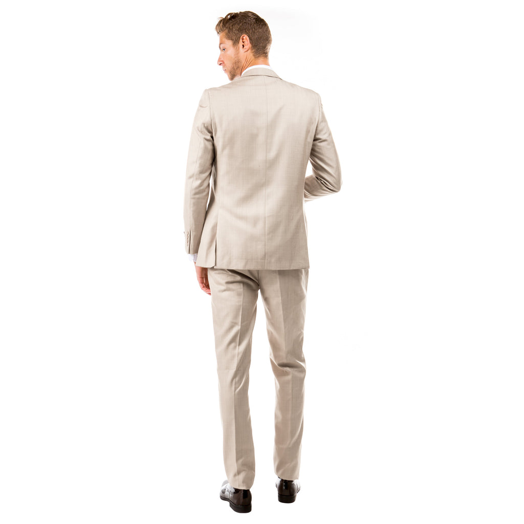 Blue Men's Slim-Fit 3-Piece Sharkskin Suit