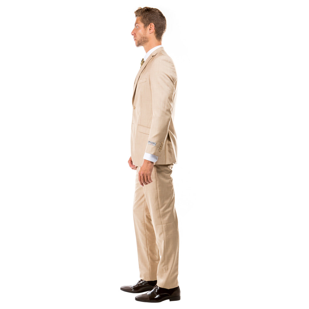 Blue Men's Slim-Fit 3-Piece Sharkskin Suit
