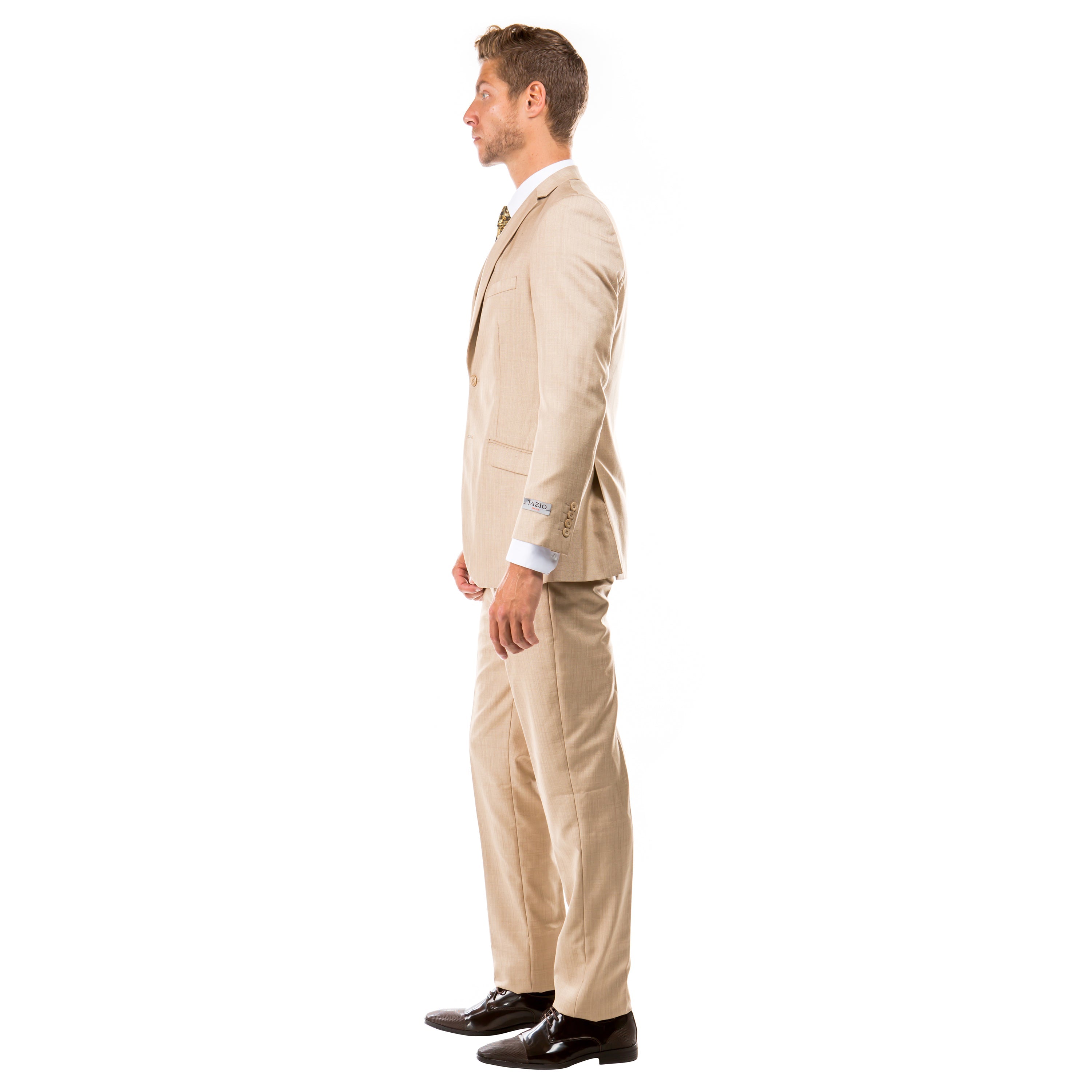 Blue Men's Slim-Fit 3-Piece Sharkskin Suit