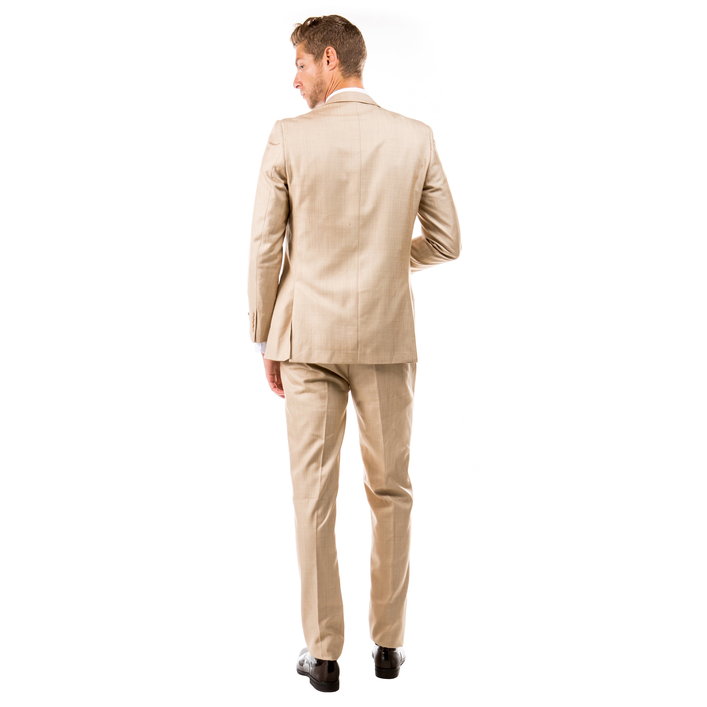 Blue Men's Slim-Fit 3-Piece Sharkskin Suit