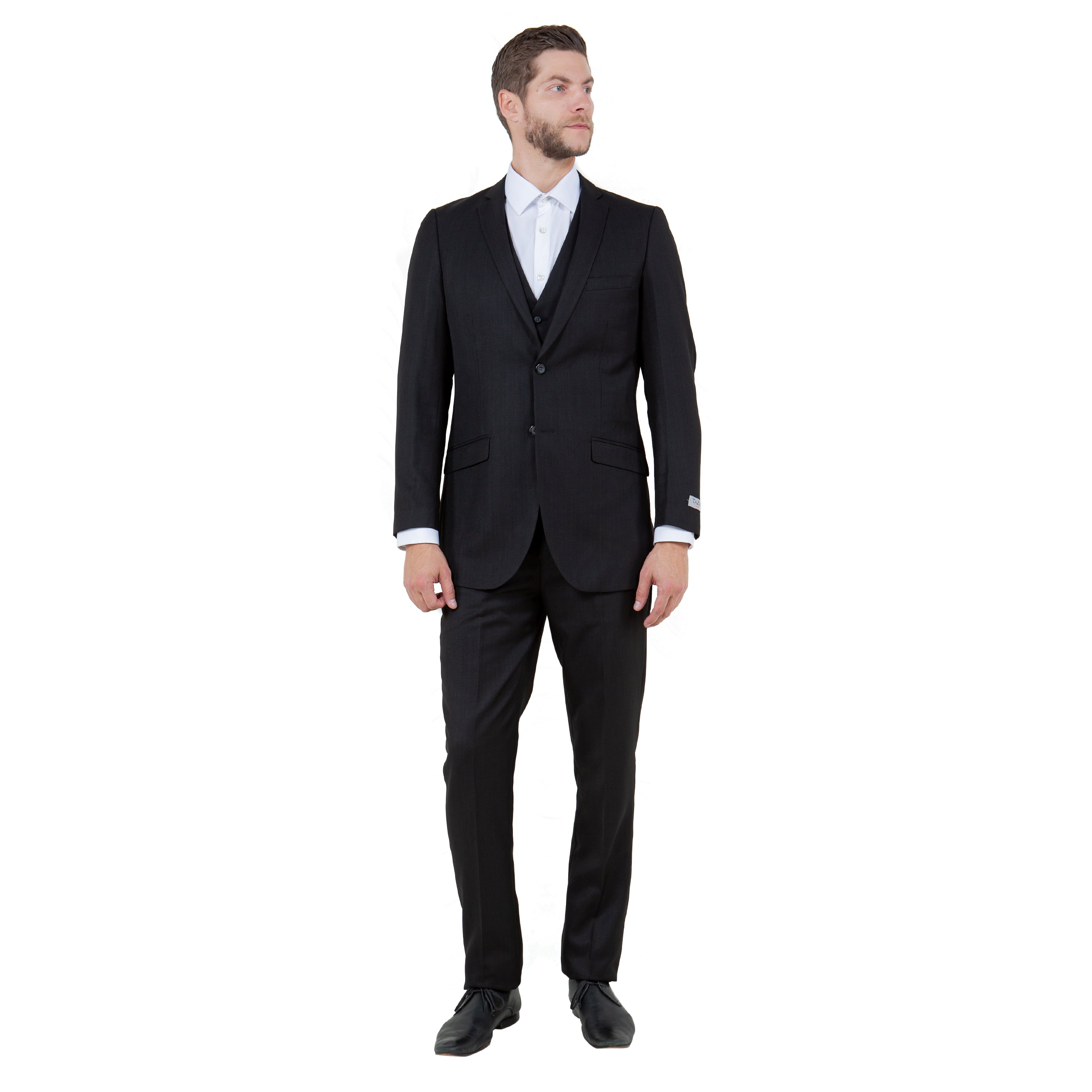 Blue Men's Slim-Fit 3-Piece Sharkskin Suit
