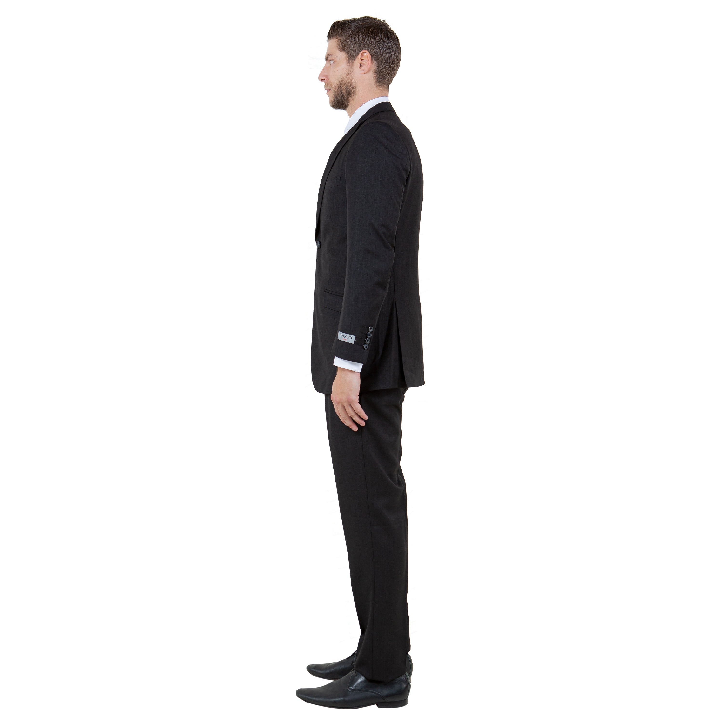 Blue Men's Slim-Fit 3-Piece Sharkskin Suit