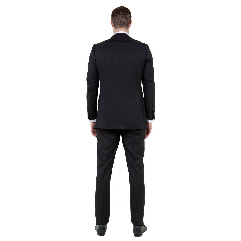 Blue Men's Slim-Fit 3-Piece Sharkskin Suit