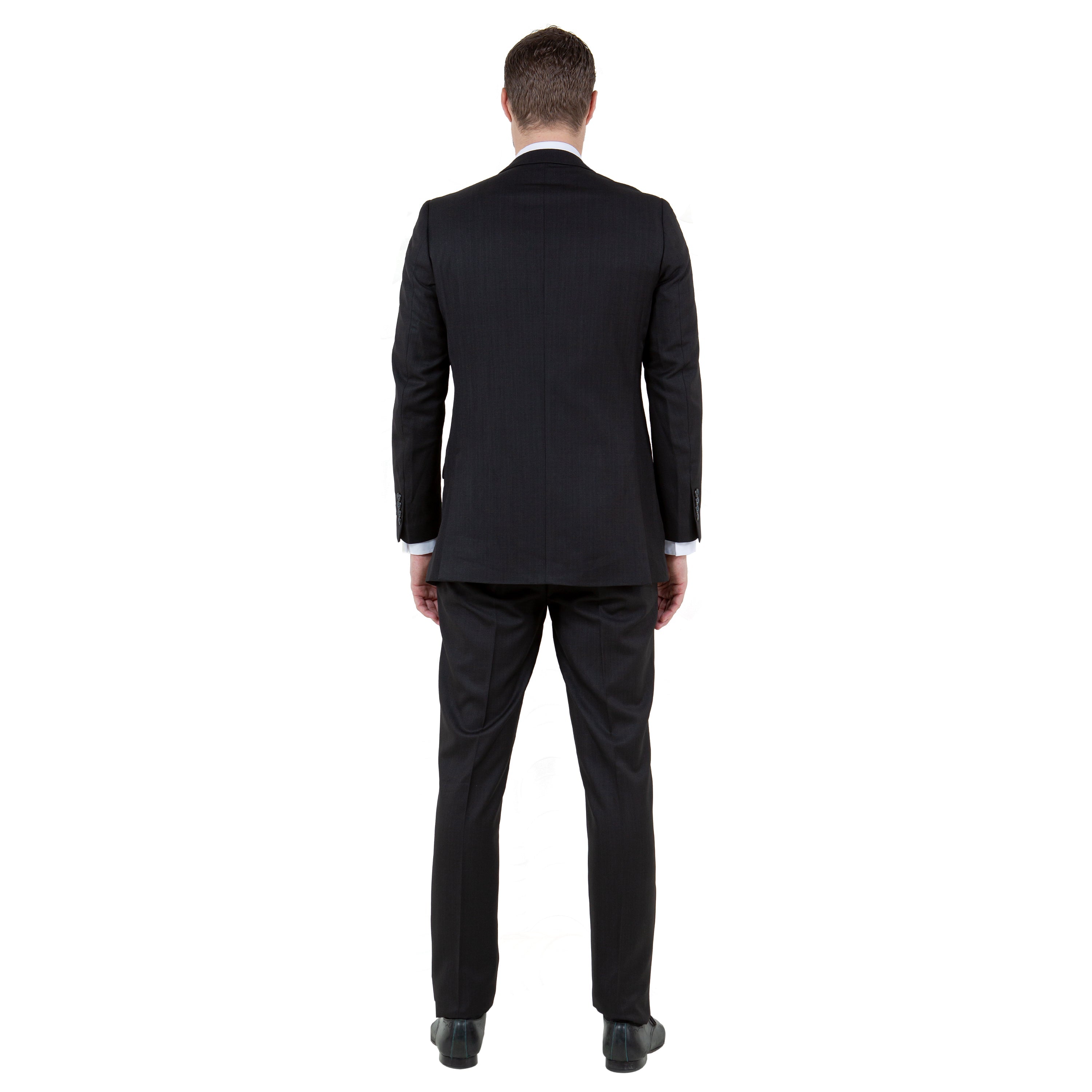 Blue Men's Slim-Fit 3-Piece Sharkskin Suit