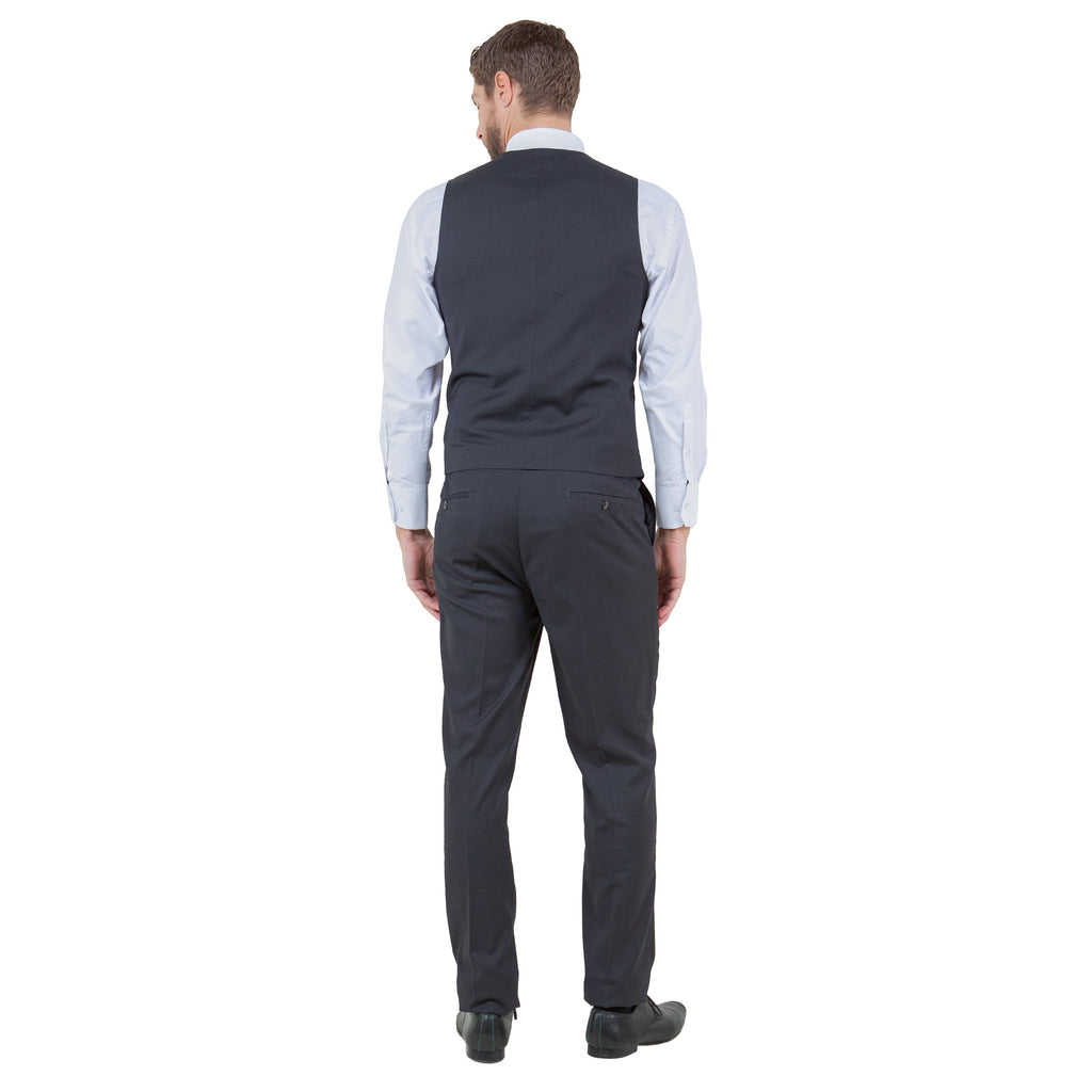 Black Men's Ultra Slim-Fit 3pc Suit w/ Expandable Waistband