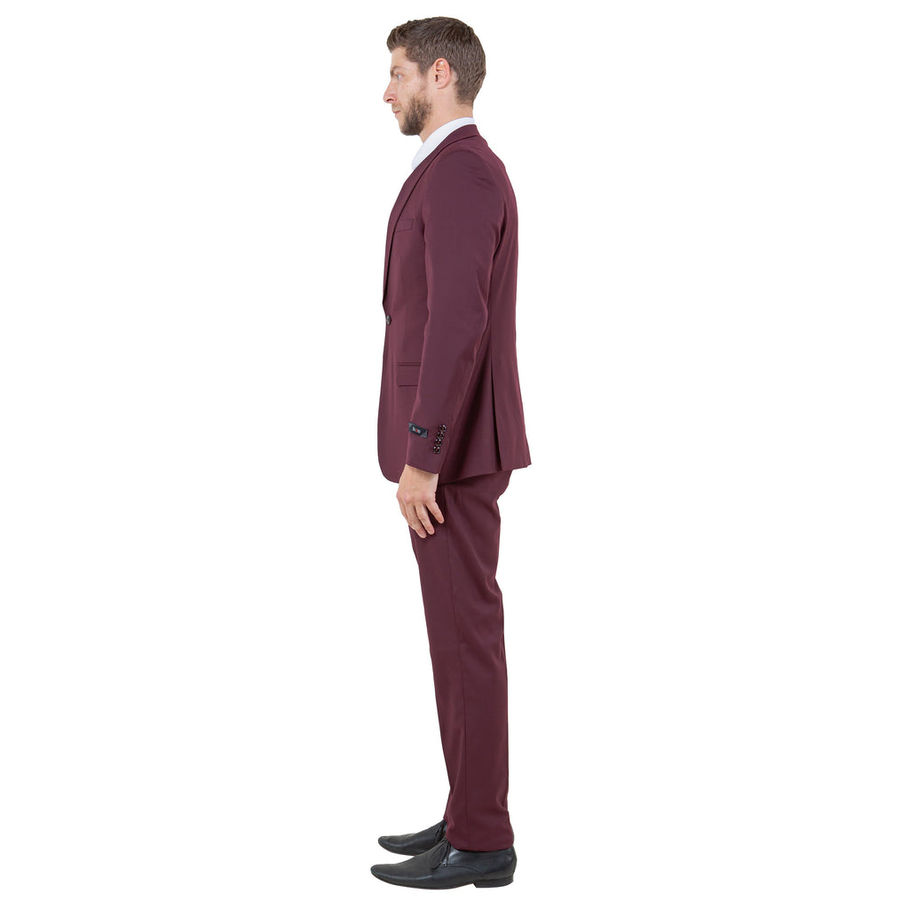 Black Men's Ultra Slim-Fit 3pc Suit w/ Expandable Waistband