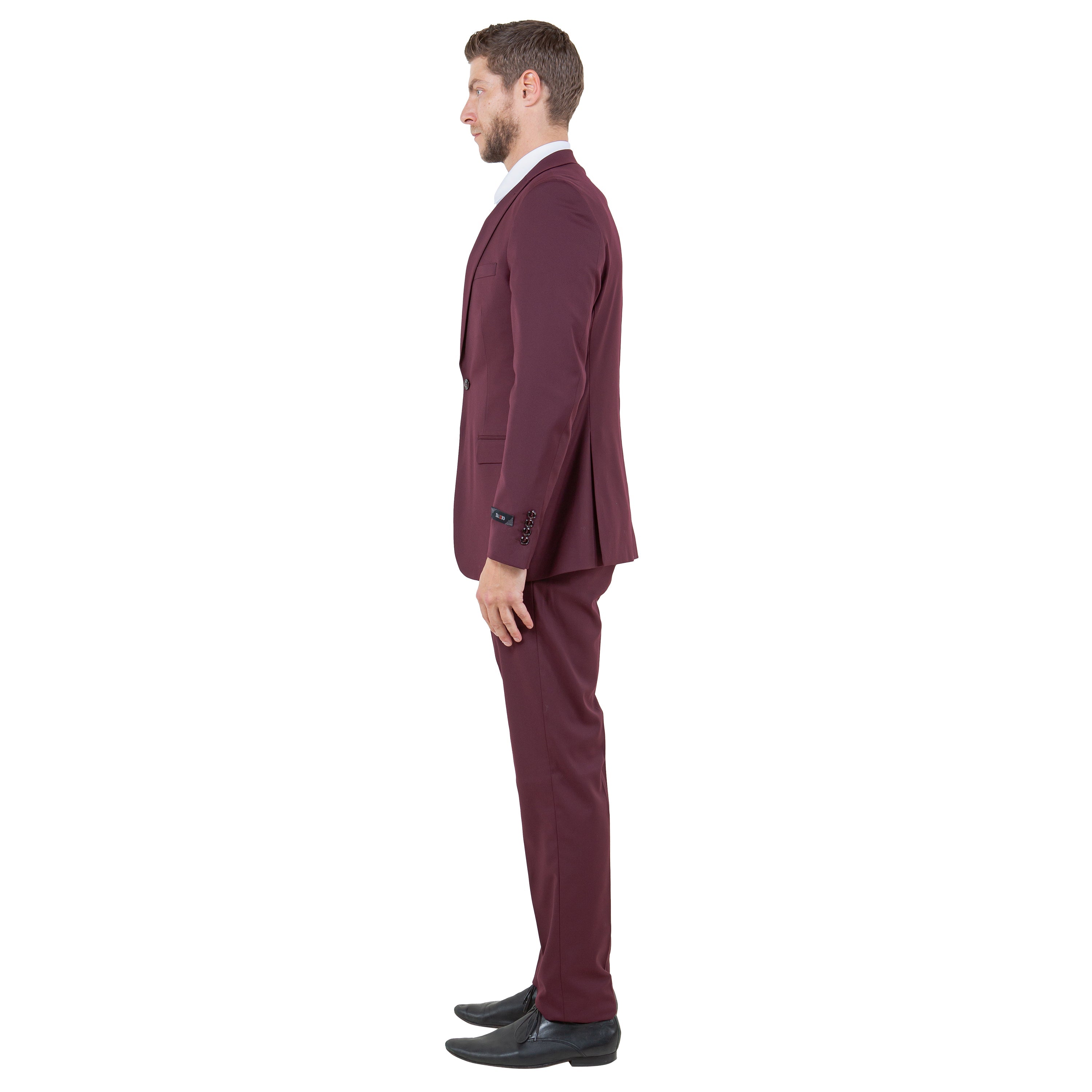 Black Men's Ultra Slim-Fit 3pc Suit w/ Expandable Waistband