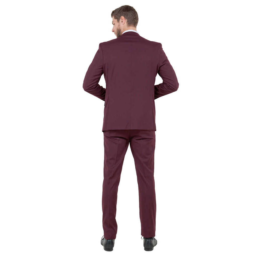 Black Men's Ultra Slim-Fit 3pc Suit w/ Expandable Waistband