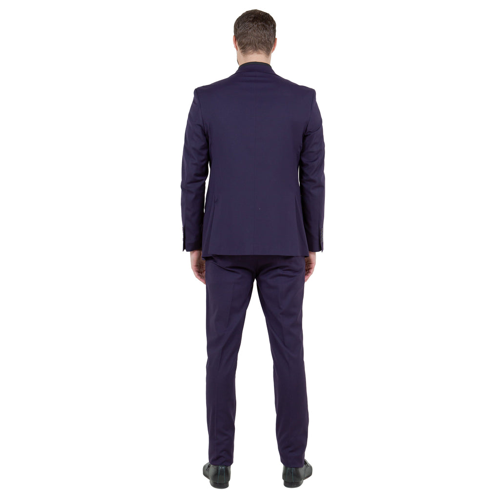 Black Men's Ultra Slim-Fit 3pc Suit w/ Expandable Waistband