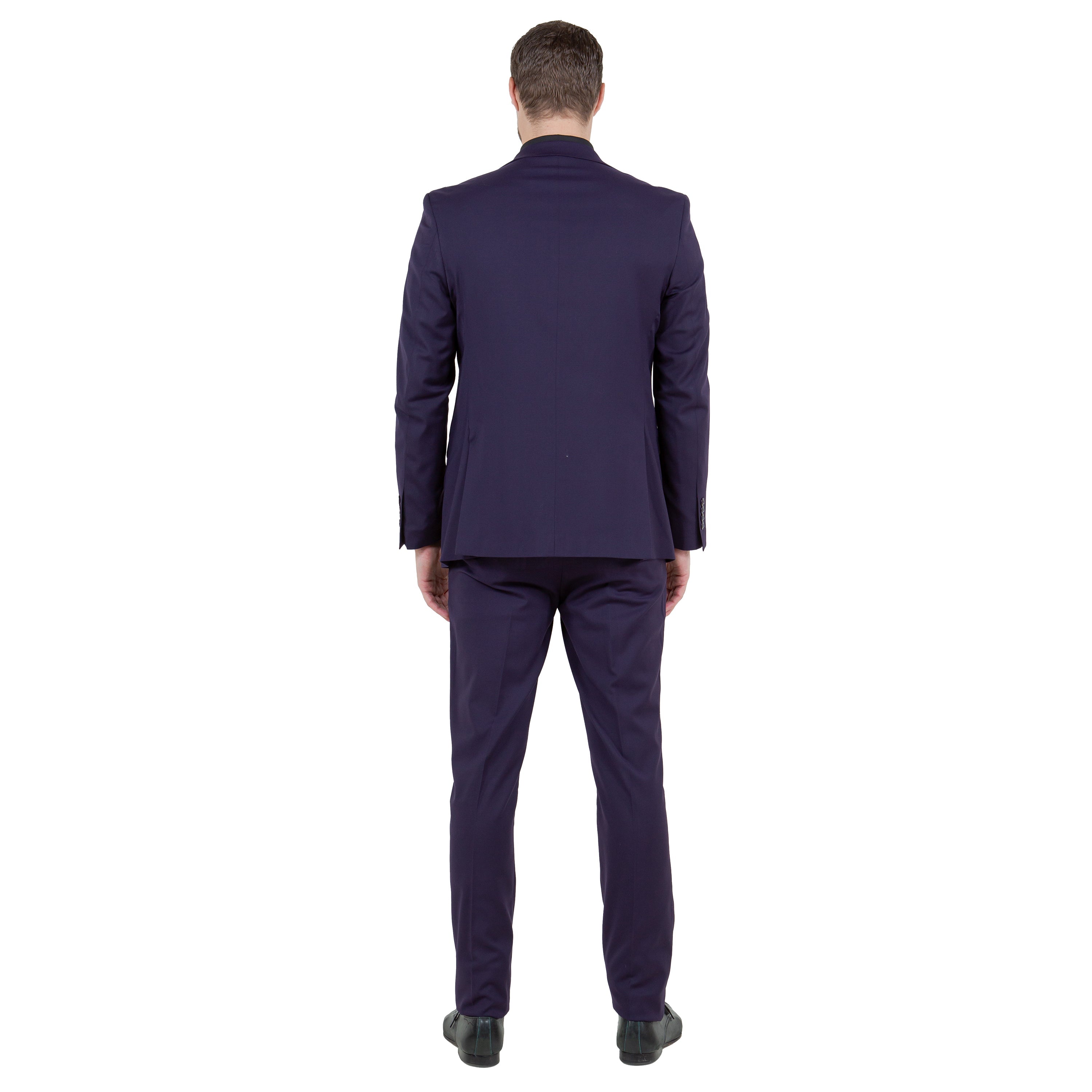 Black Men's Ultra Slim-Fit 3pc Suit w/ Expandable Waistband