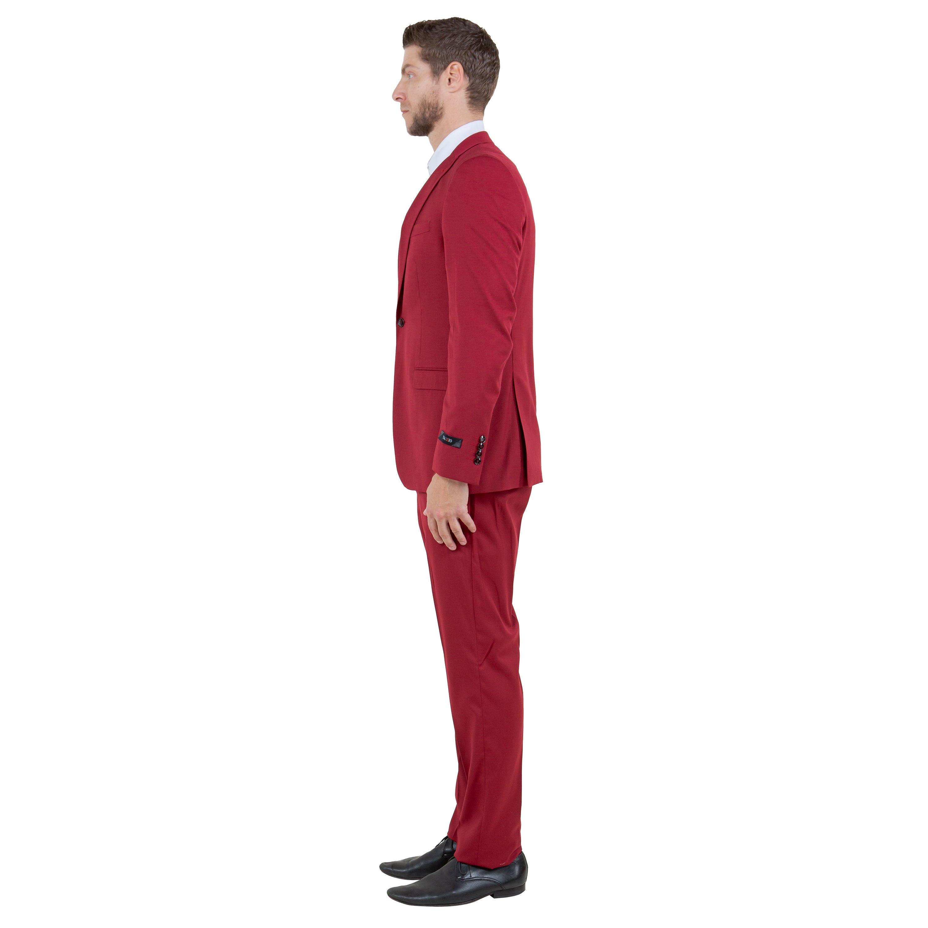 Black Men's Ultra Slim-Fit 3pc Suit w/ Expandable Waistband