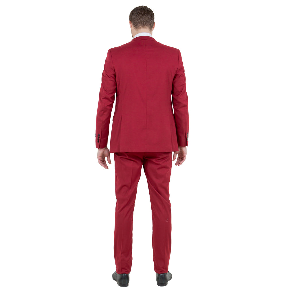 Black Men's Ultra Slim-Fit 3pc Suit w/ Expandable Waistband