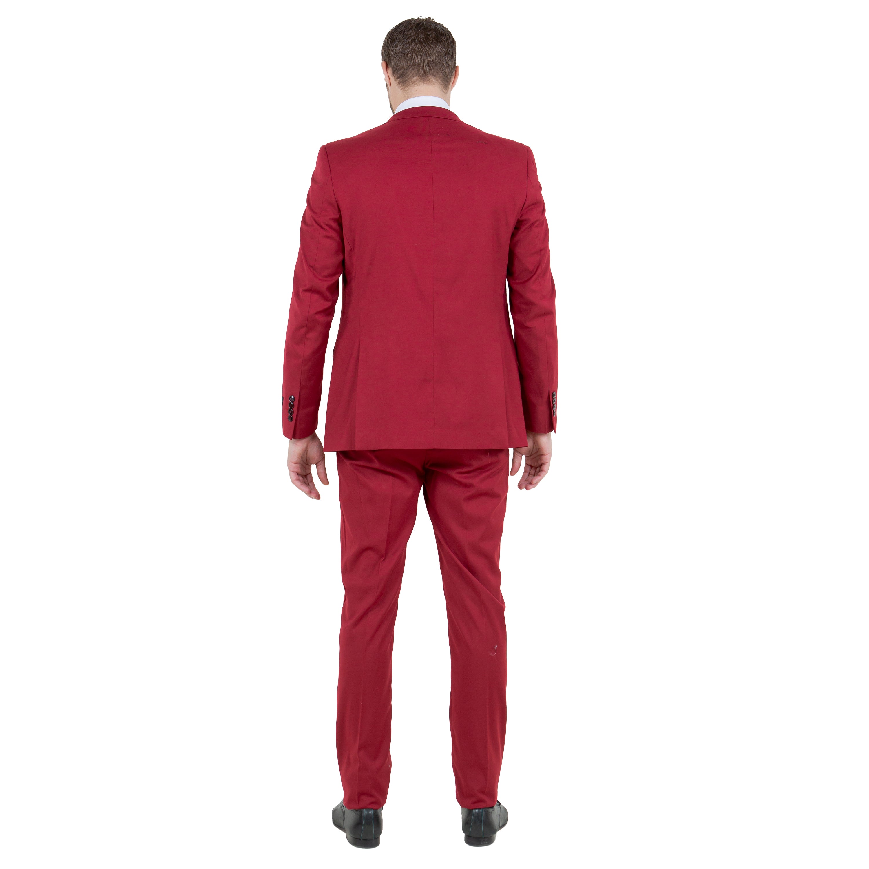 Black Men's Ultra Slim-Fit 3pc Suit w/ Expandable Waistband