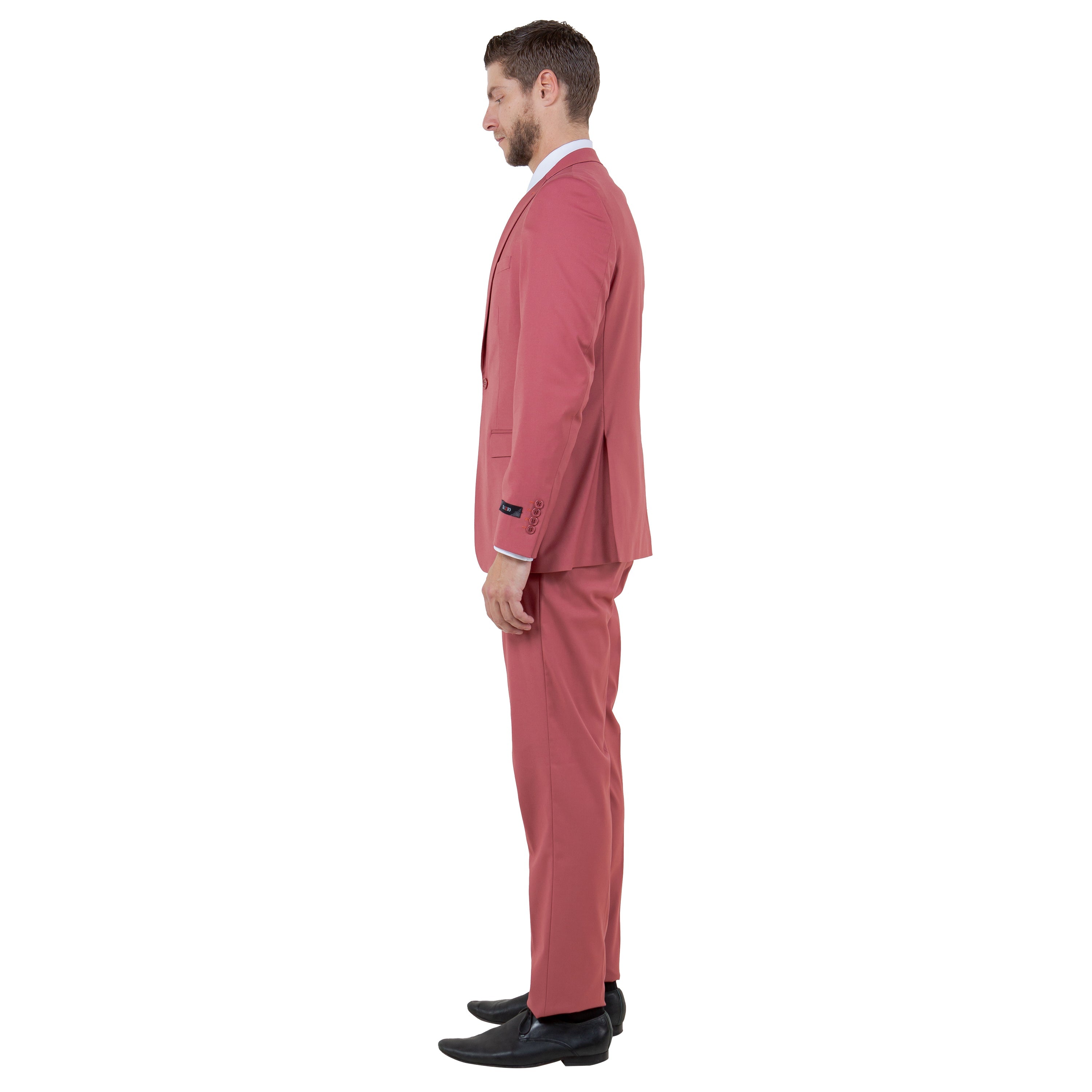 Black Men's Ultra Slim-Fit 3pc Suit w/ Expandable Waistband