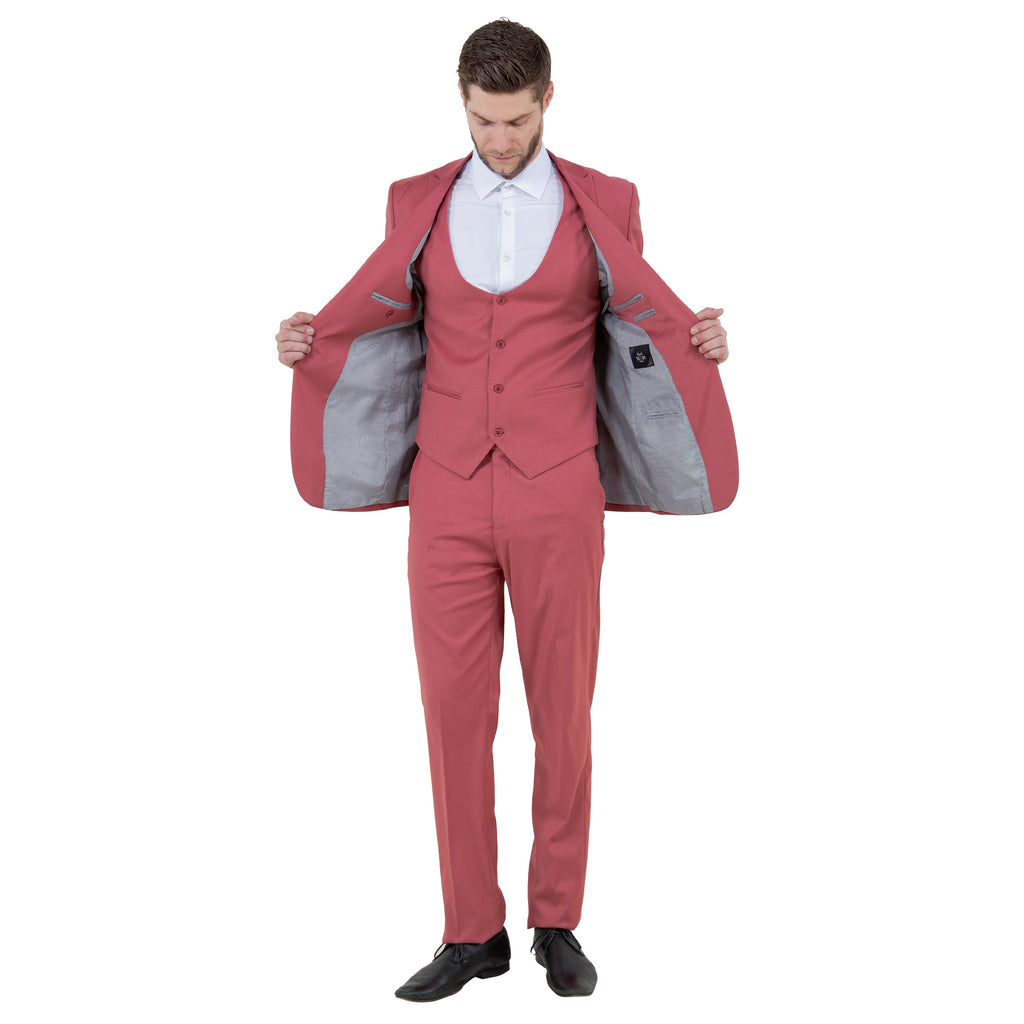 Black Men's Ultra Slim-Fit 3pc Suit w/ Expandable Waistband