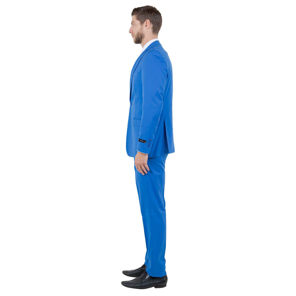 Black Men's Ultra Slim-Fit 3pc Suit w/ Expandable Waistband