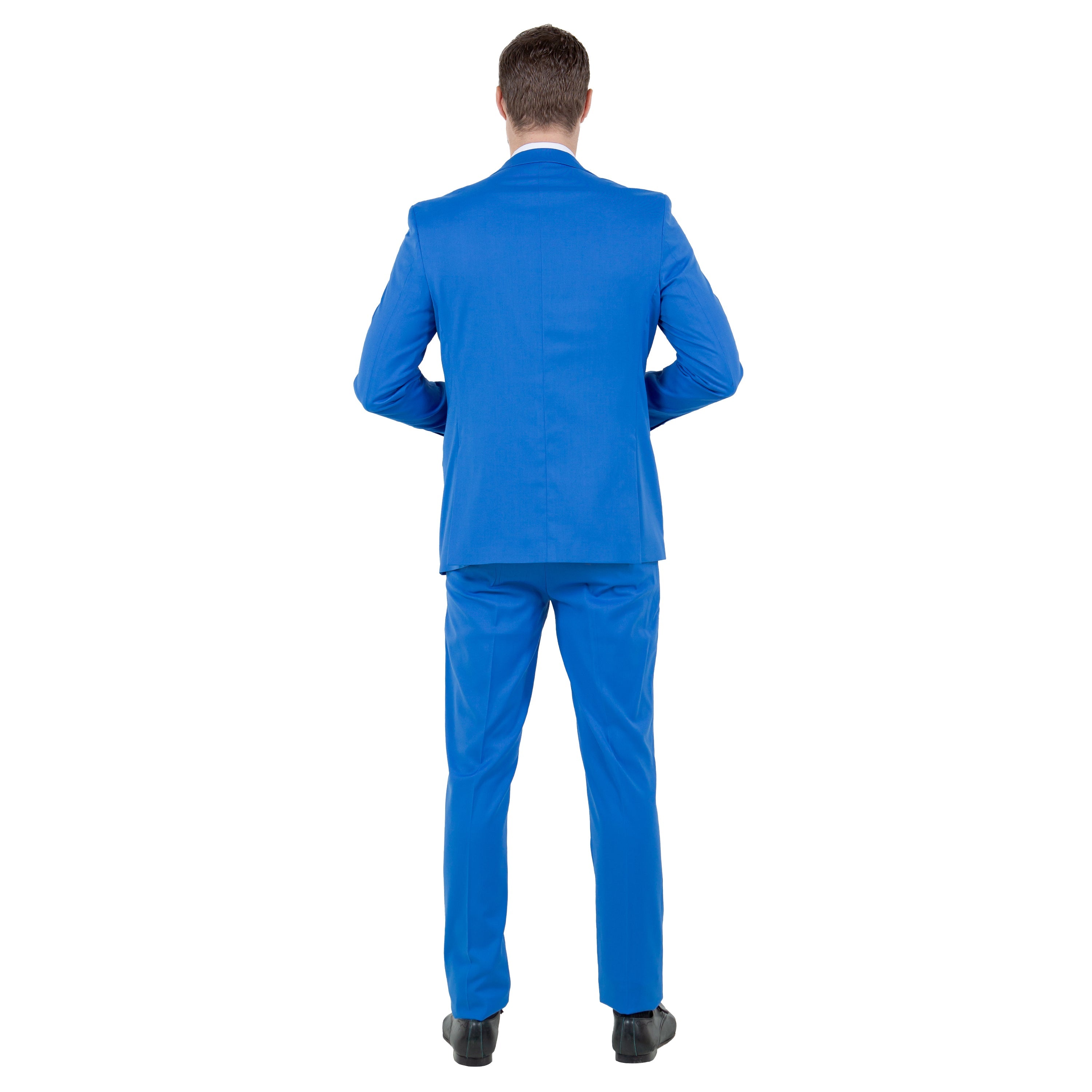 Black Men's Ultra Slim-Fit 3pc Suit w/ Expandable Waistband