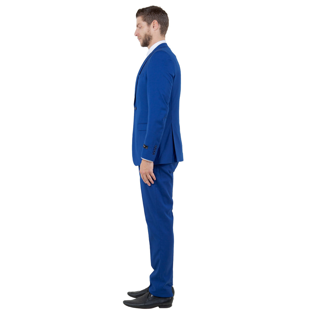 Black Men's Ultra Slim-Fit 3pc Suit w/ Expandable Waistband