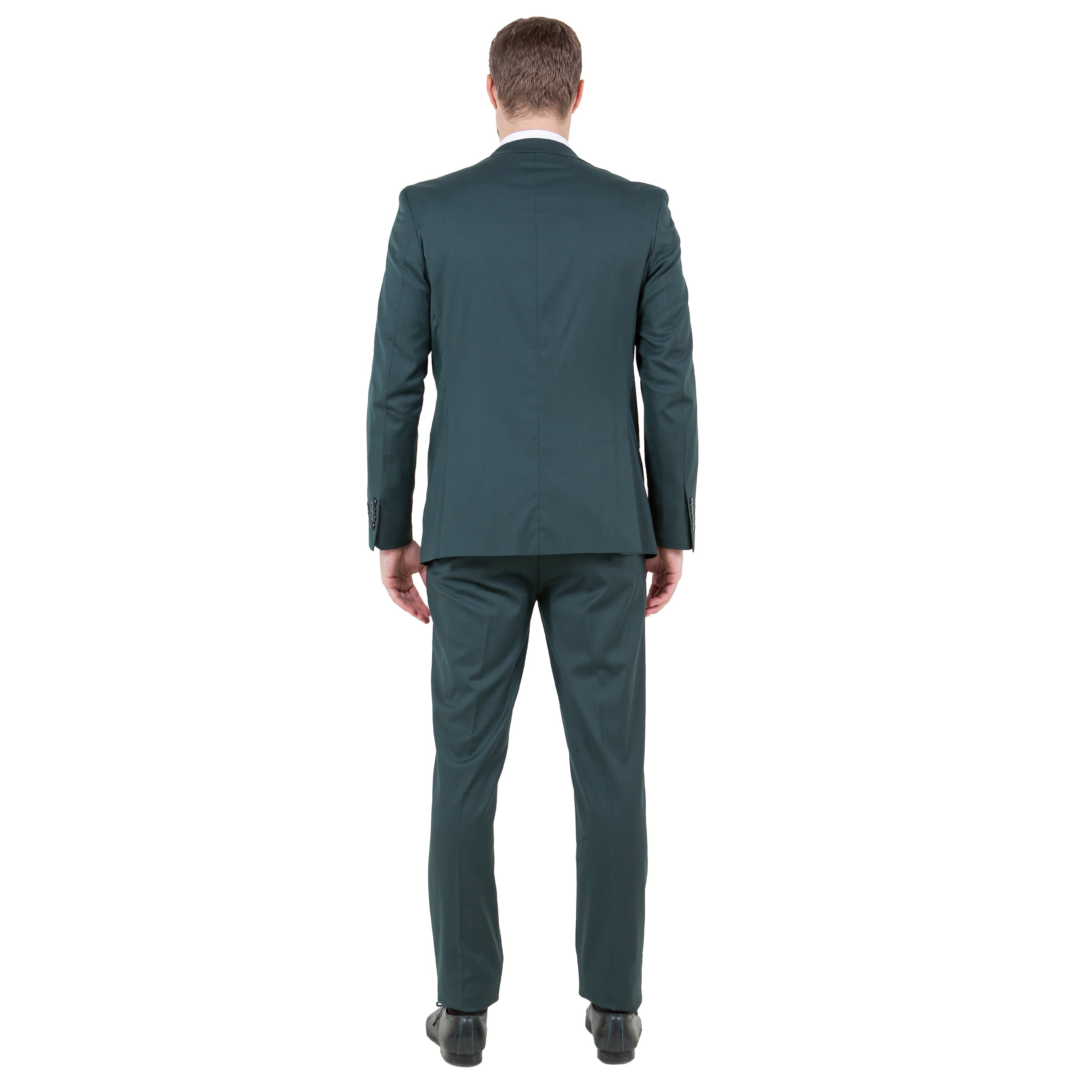 Black Men's Ultra Slim-Fit 3pc Suit w/ Expandable Waistband
