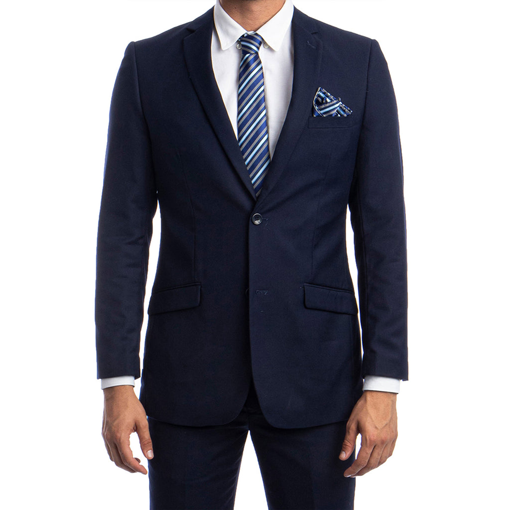 Black Men's Hybrid-Fit 3pc Paisley Suit w/ Wide Black Shawl Collar
