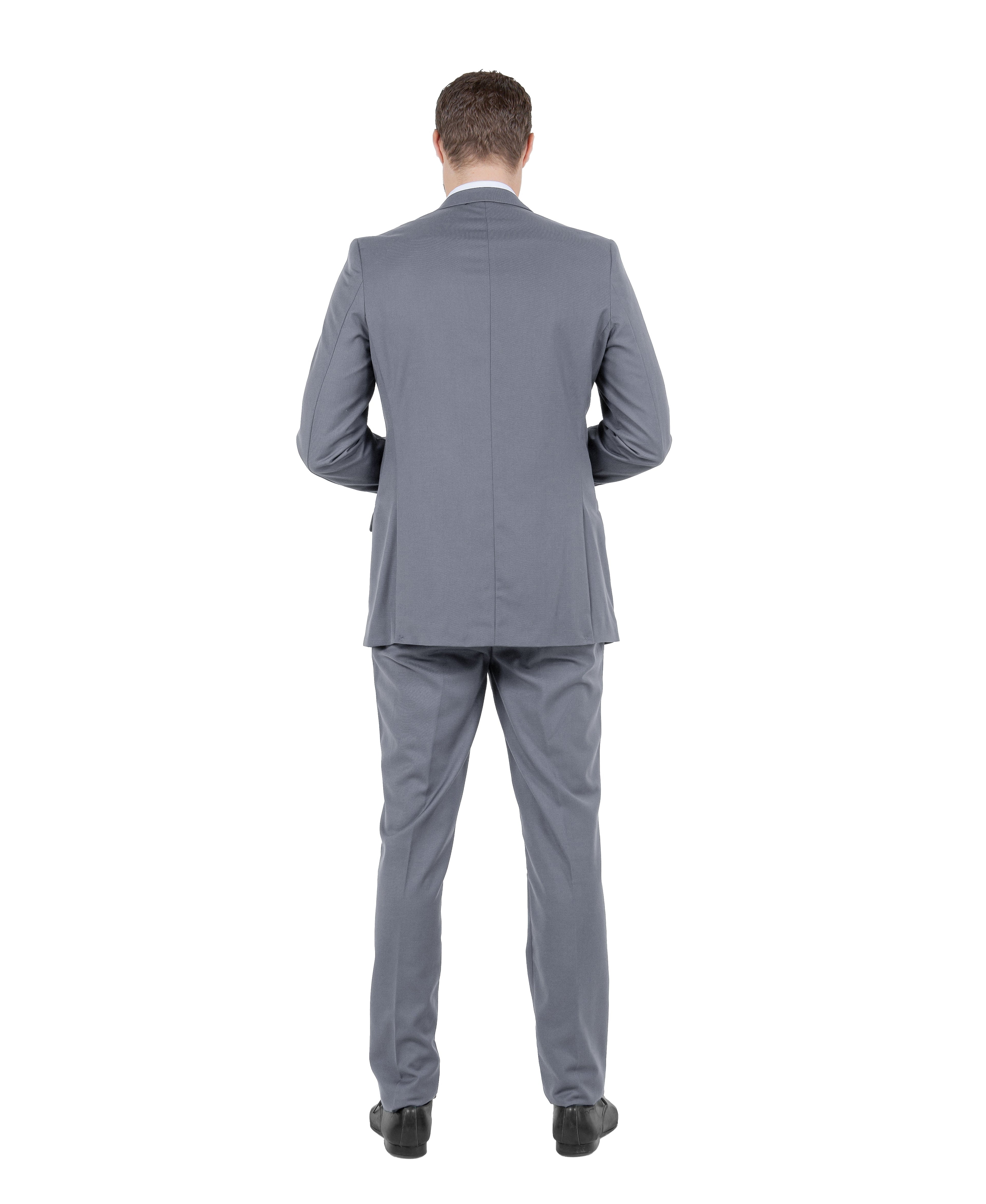 Black Men's Hybrid-Fit 3pc Paisley Suit w/ Wide Black Shawl Collar