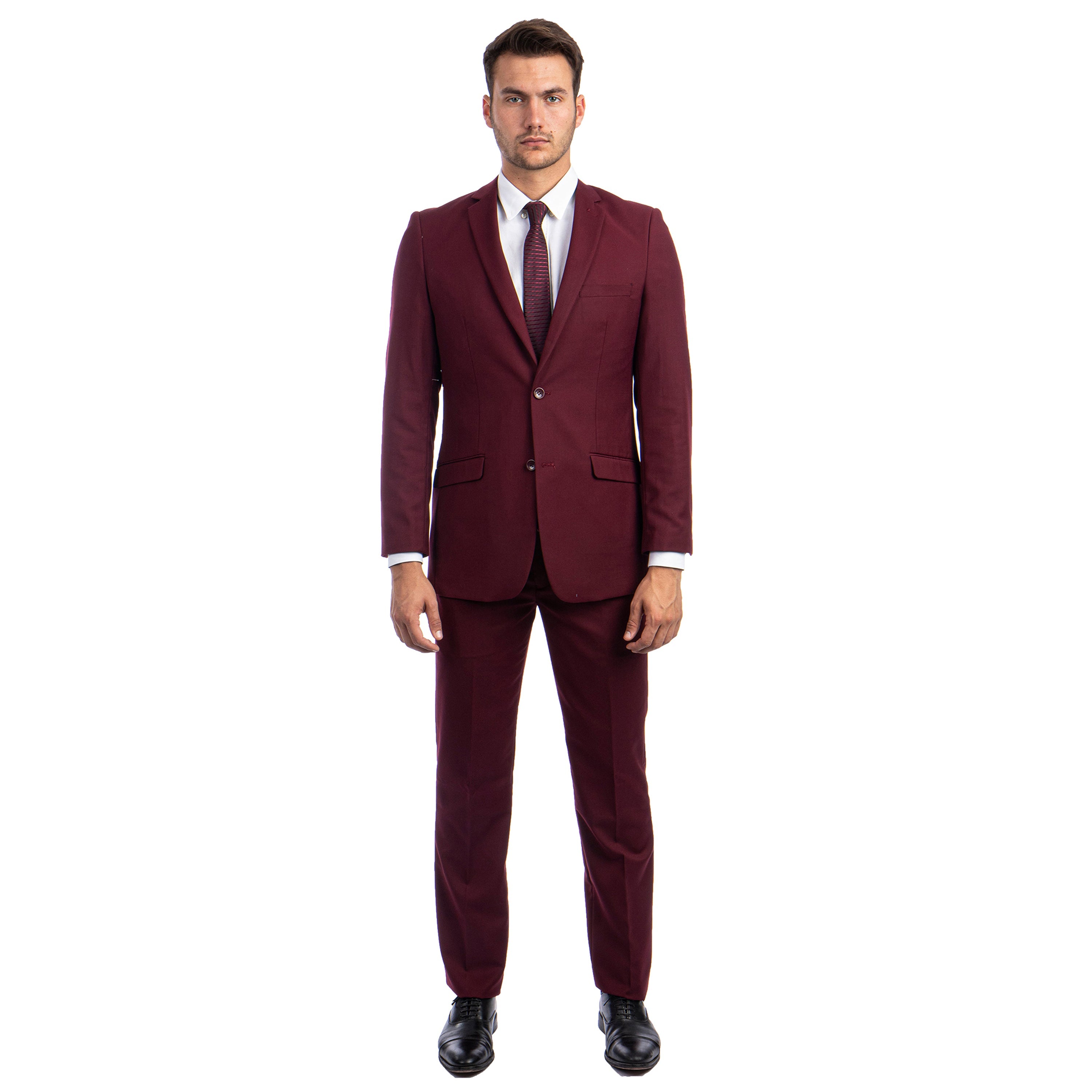 Black Men's Hybrid-Fit 3pc Paisley Suit w/ Wide Black Shawl Collar