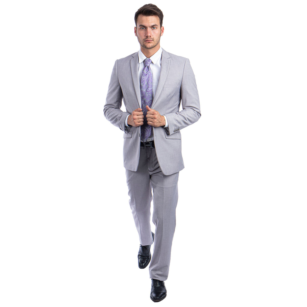Black Men's Hybrid-Fit 3pc Paisley Suit w/ Wide Black Shawl Collar