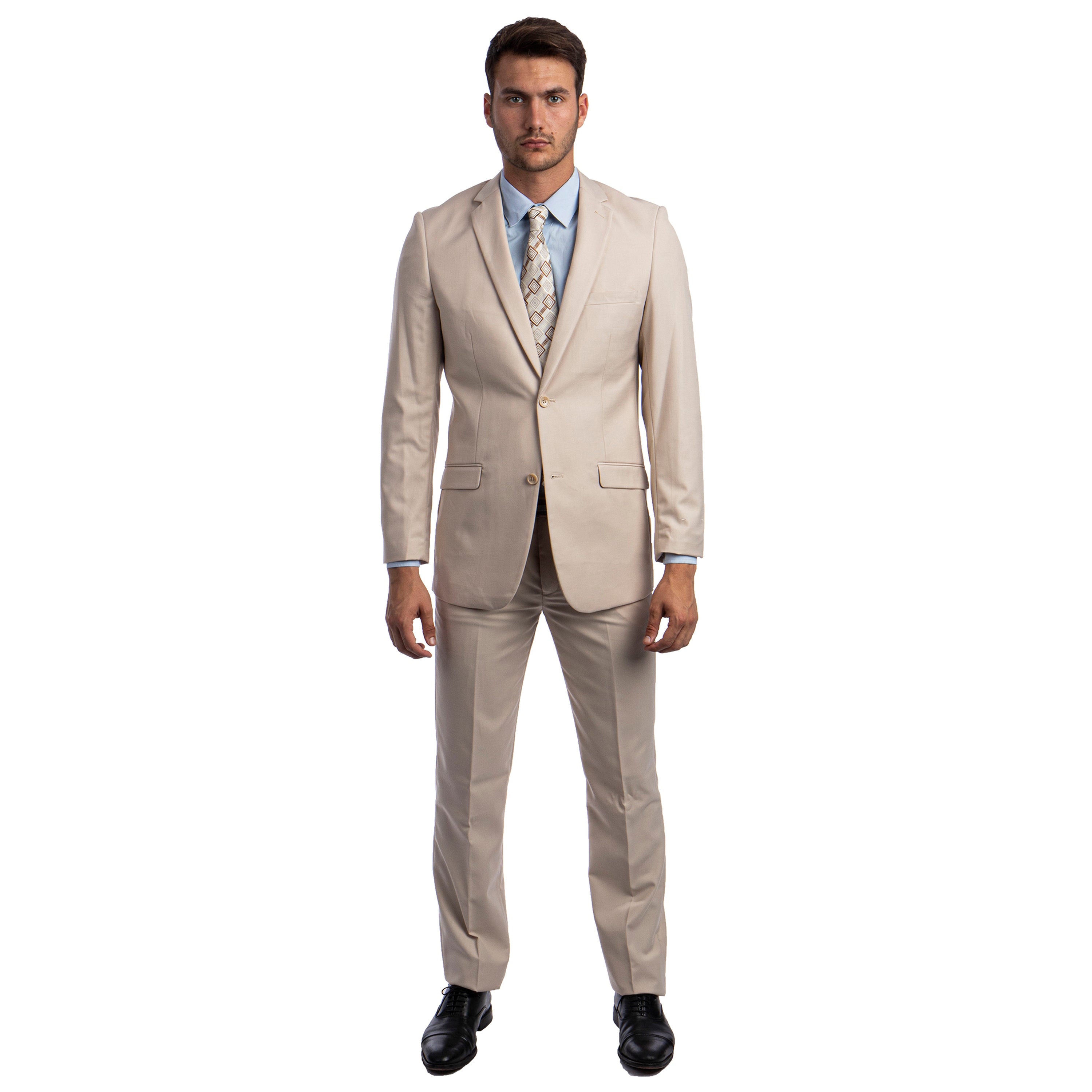 Black Men's Hybrid-Fit 3pc Paisley Suit w/ Wide Black Shawl Collar