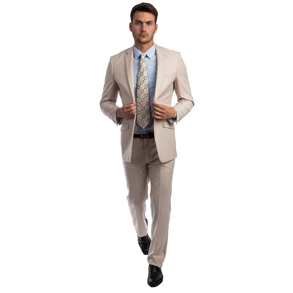 Black Men's Hybrid-Fit 3pc Paisley Suit w/ Wide Black Shawl Collar