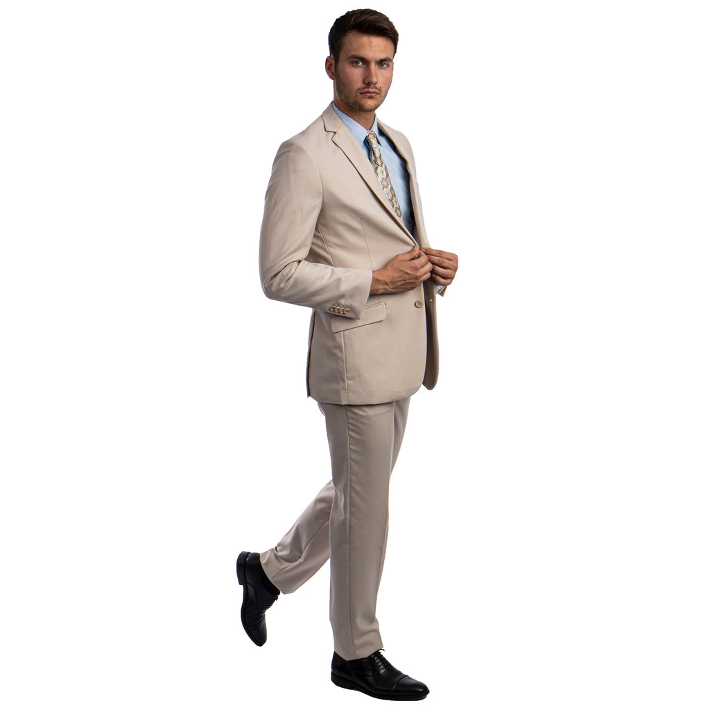 Black Men's Hybrid-Fit 3pc Paisley Suit w/ Wide Black Shawl Collar