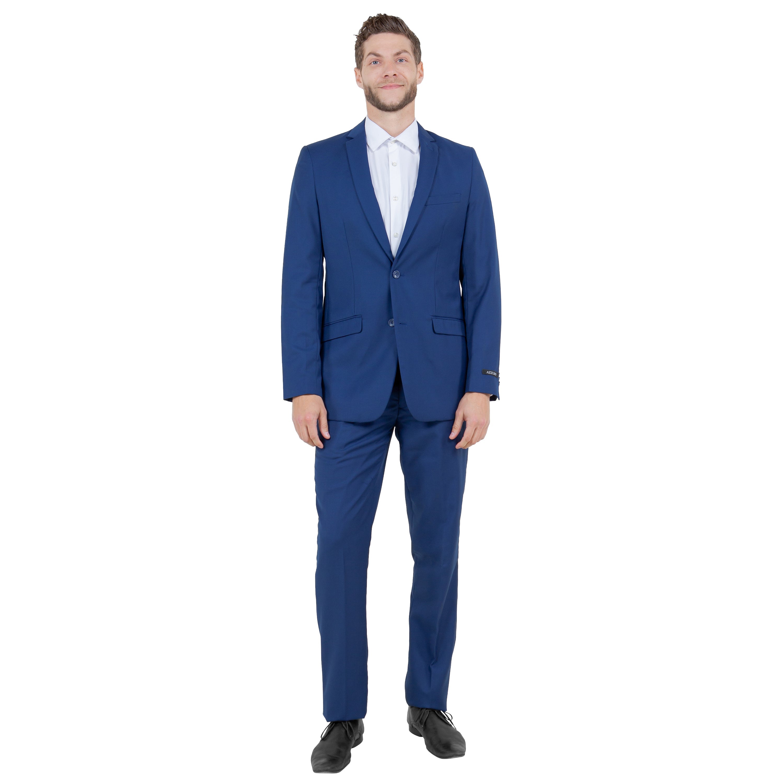 Black Men's Hybrid-Fit 3pc Paisley Suit w/ Wide Black Shawl Collar
