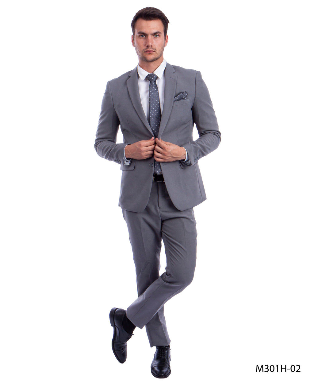 Black 2 PC 2 Button Hybrid FIt Mens-suit