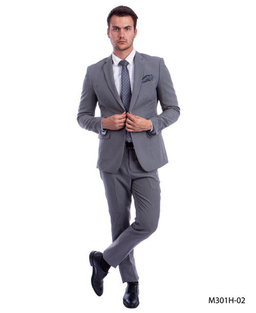 Black 2 PC 2 Button Hybrid FIt Mens-suit