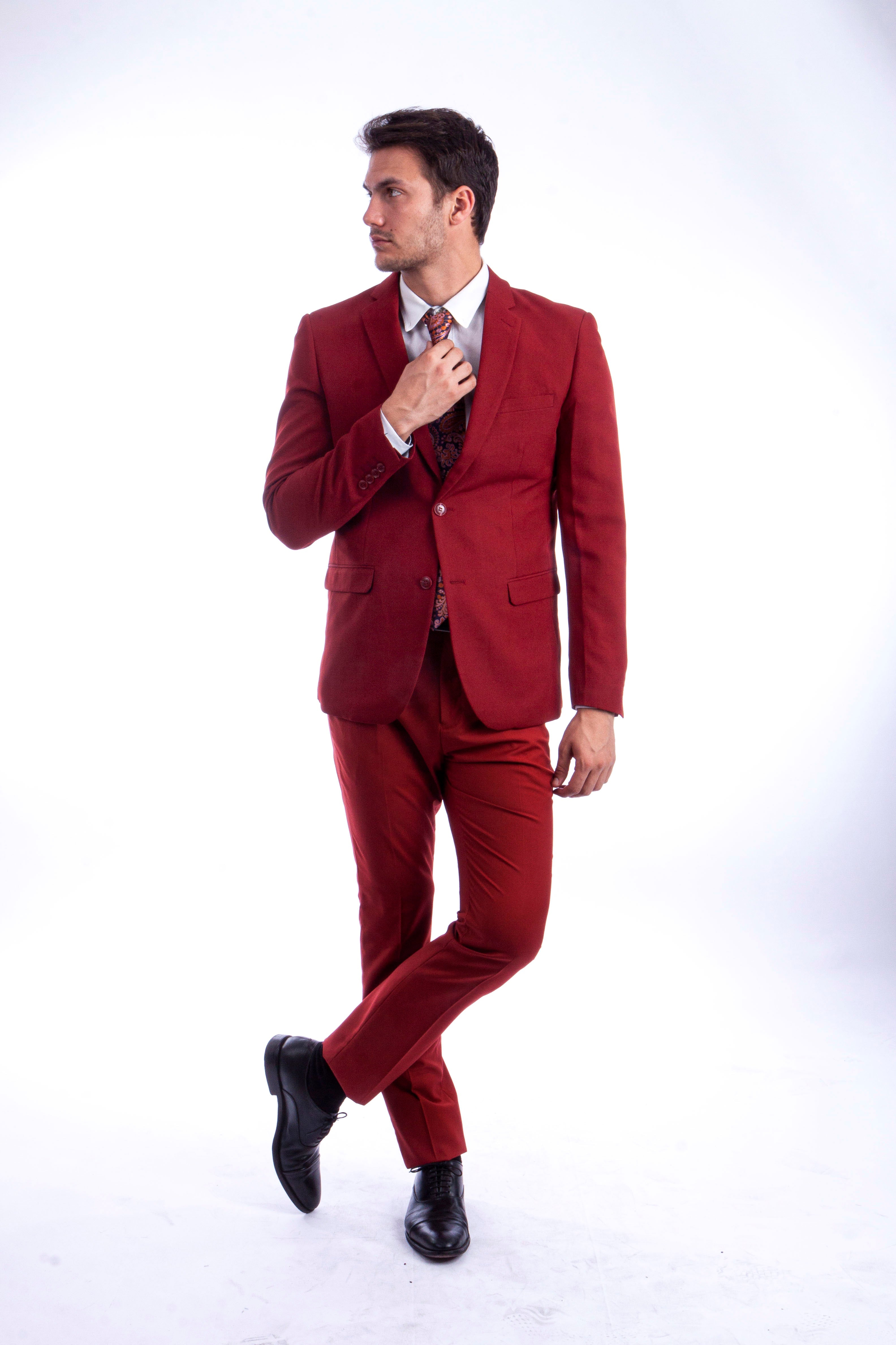 Black 2 PC 2 Button Hybrid FIt Mens-suit