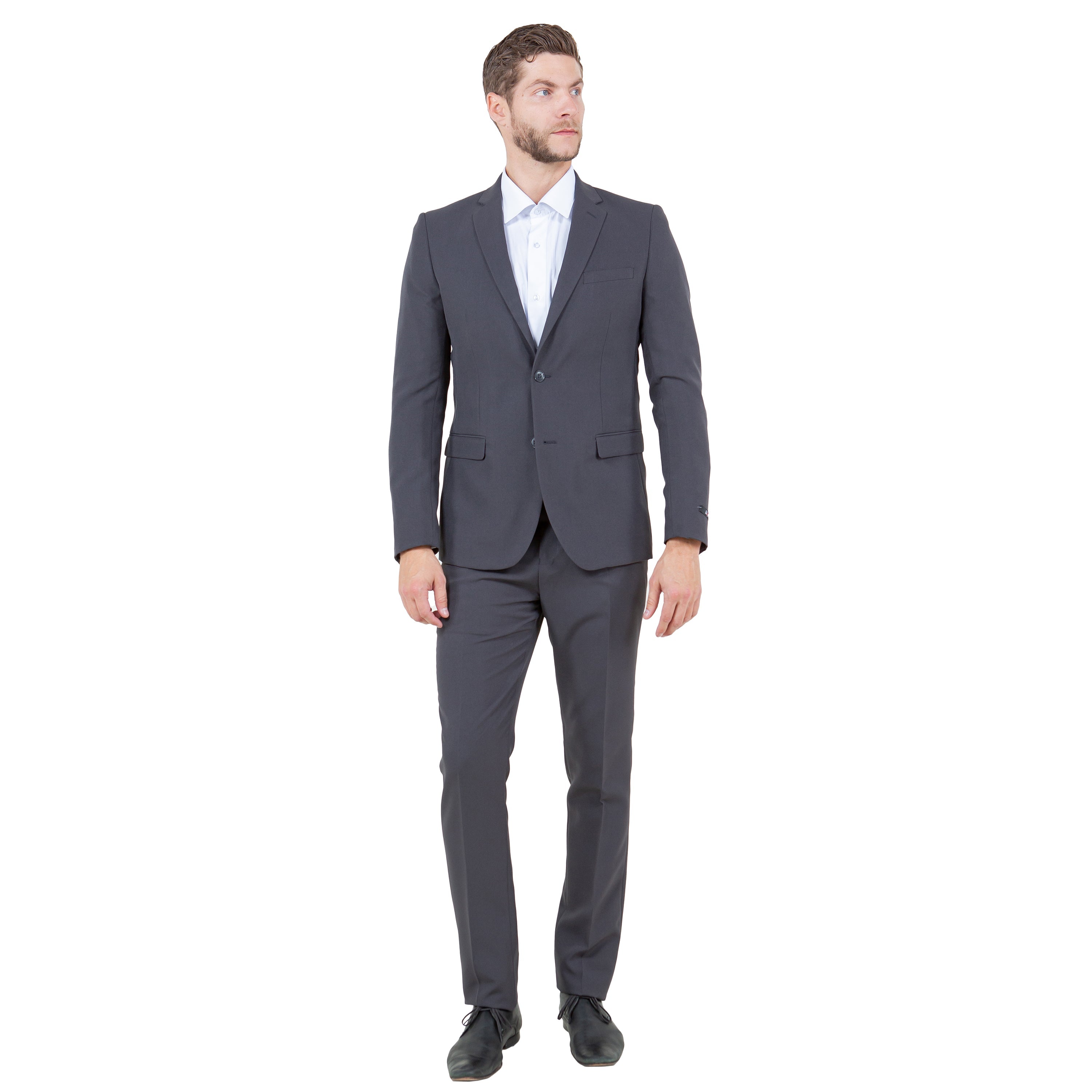 Black 2 PC 2 Button Hybrid FIt Mens-suit