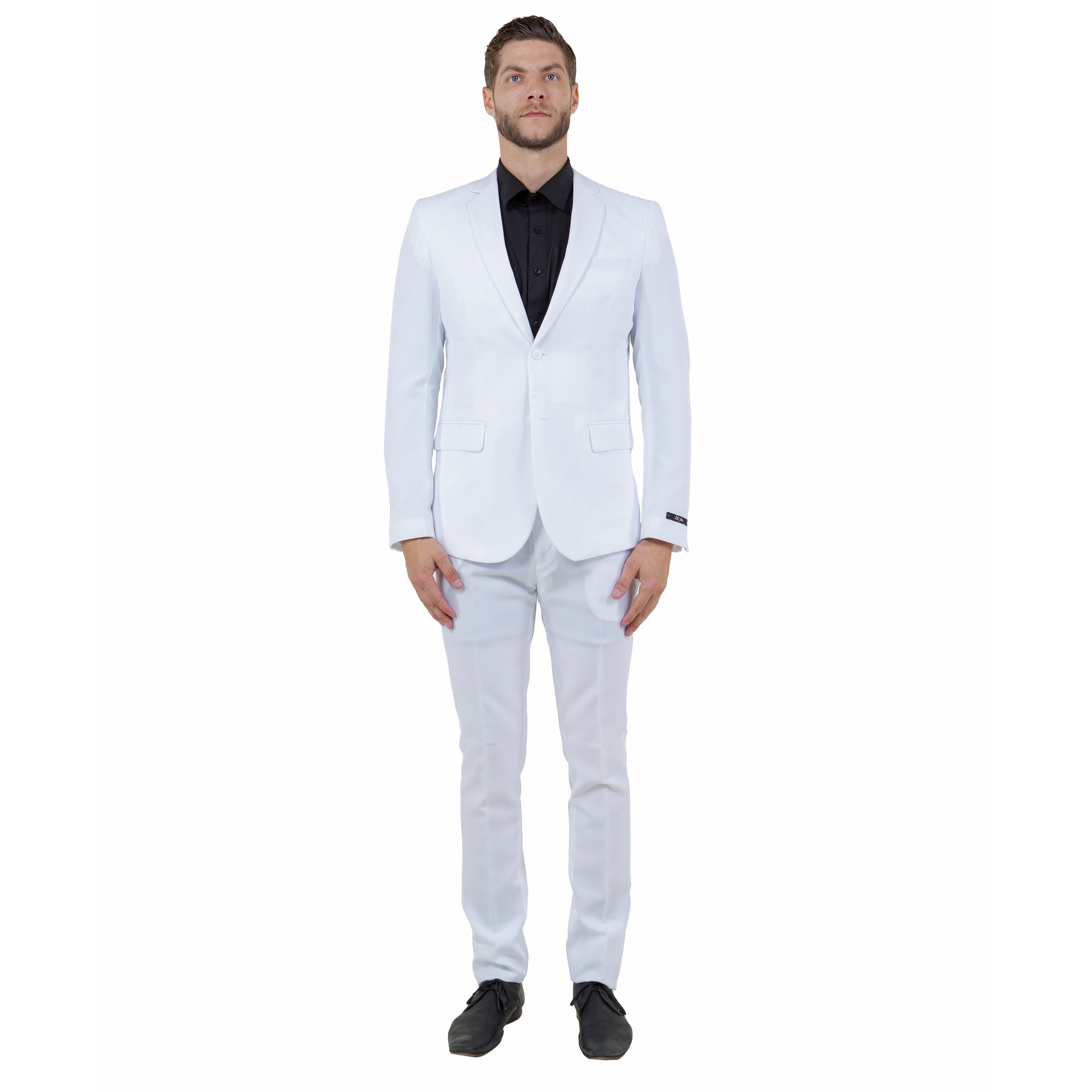Black 2 PC 2 Button Hybrid FIt Mens-suit