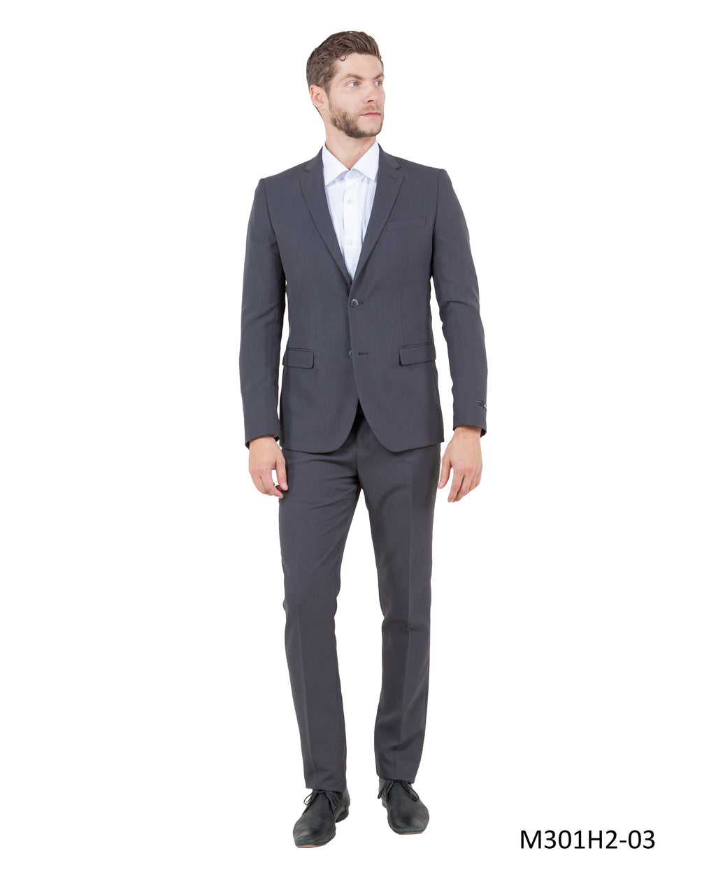 Black 2 PC 2 Button Hybrid FIt Mens-suit