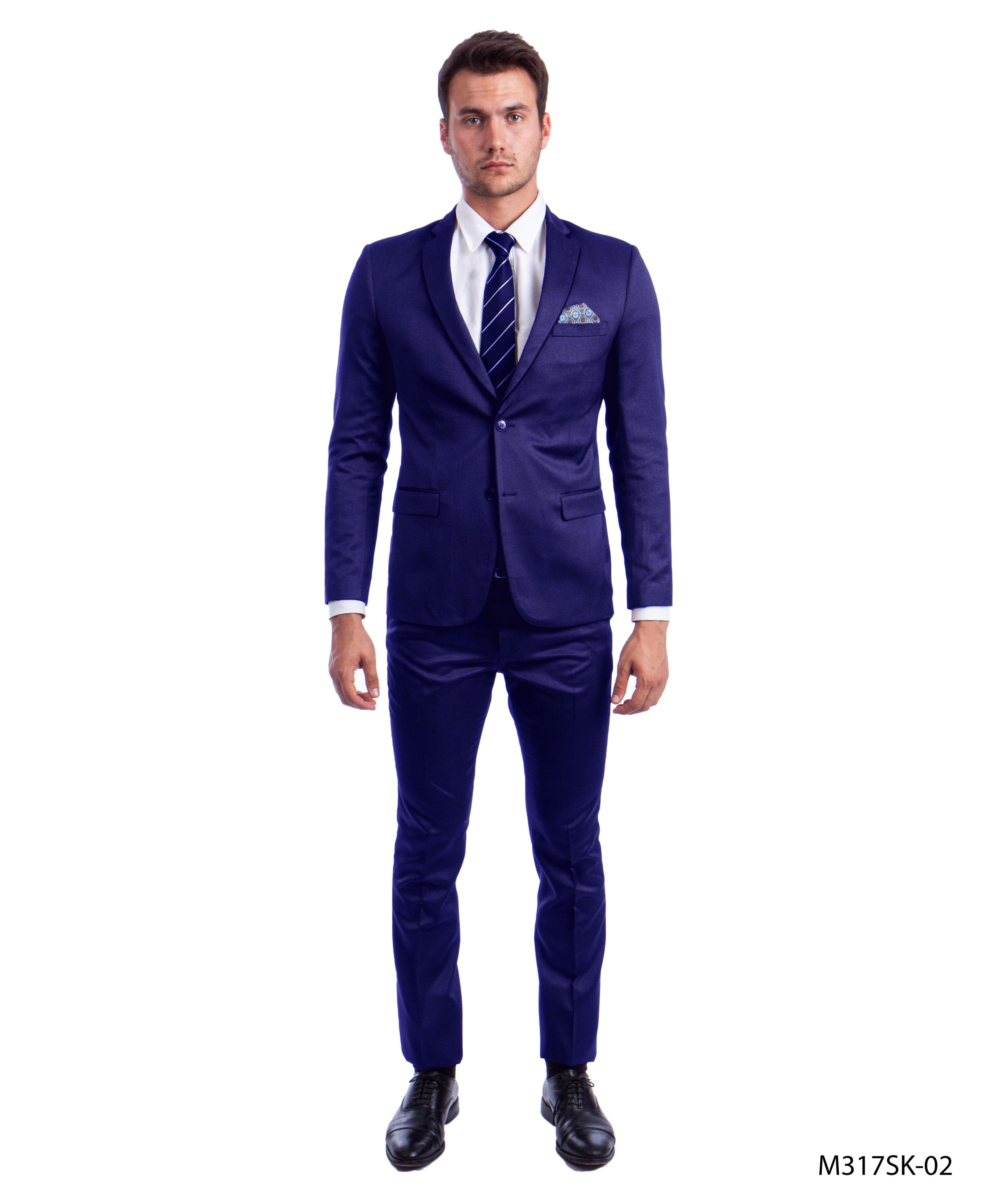 Brown 2 PC Birdseye Suit Skinny Fit Suits