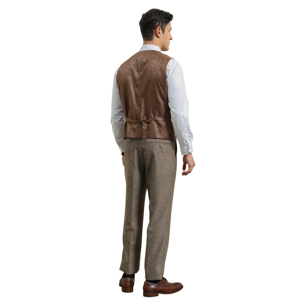 3PC Tweed Suit w/ Expandable Waistband,Grey