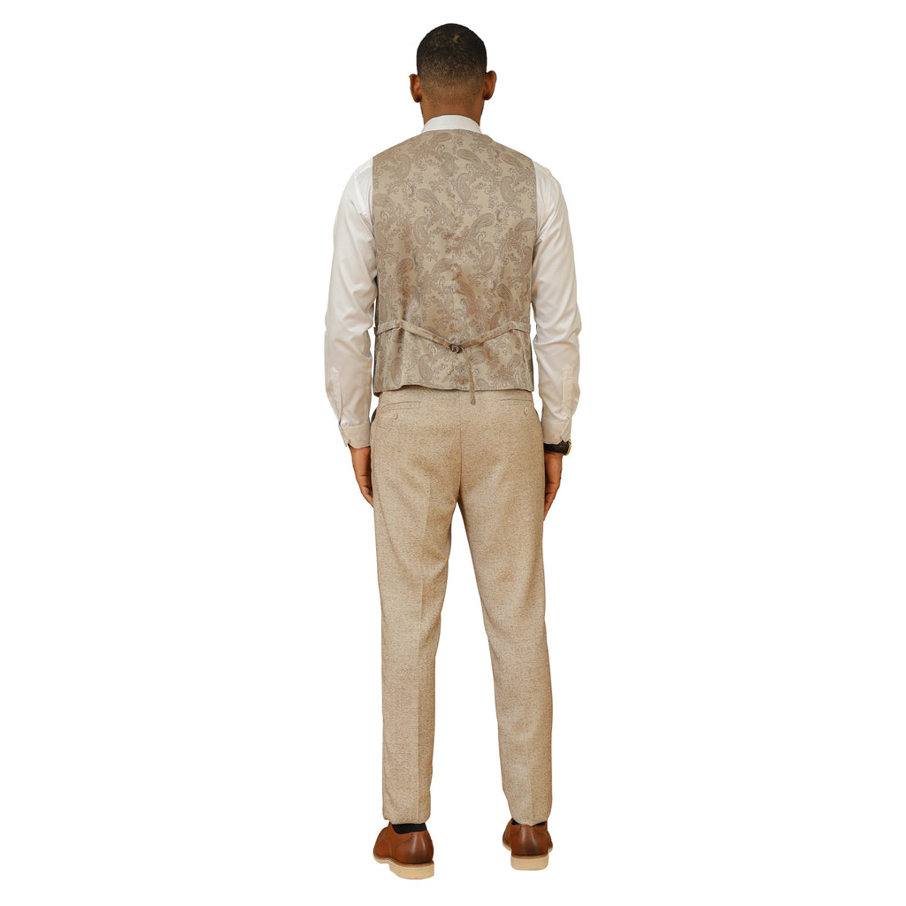 3PC Tweed Suit w/ Expandable Waistband,Grey