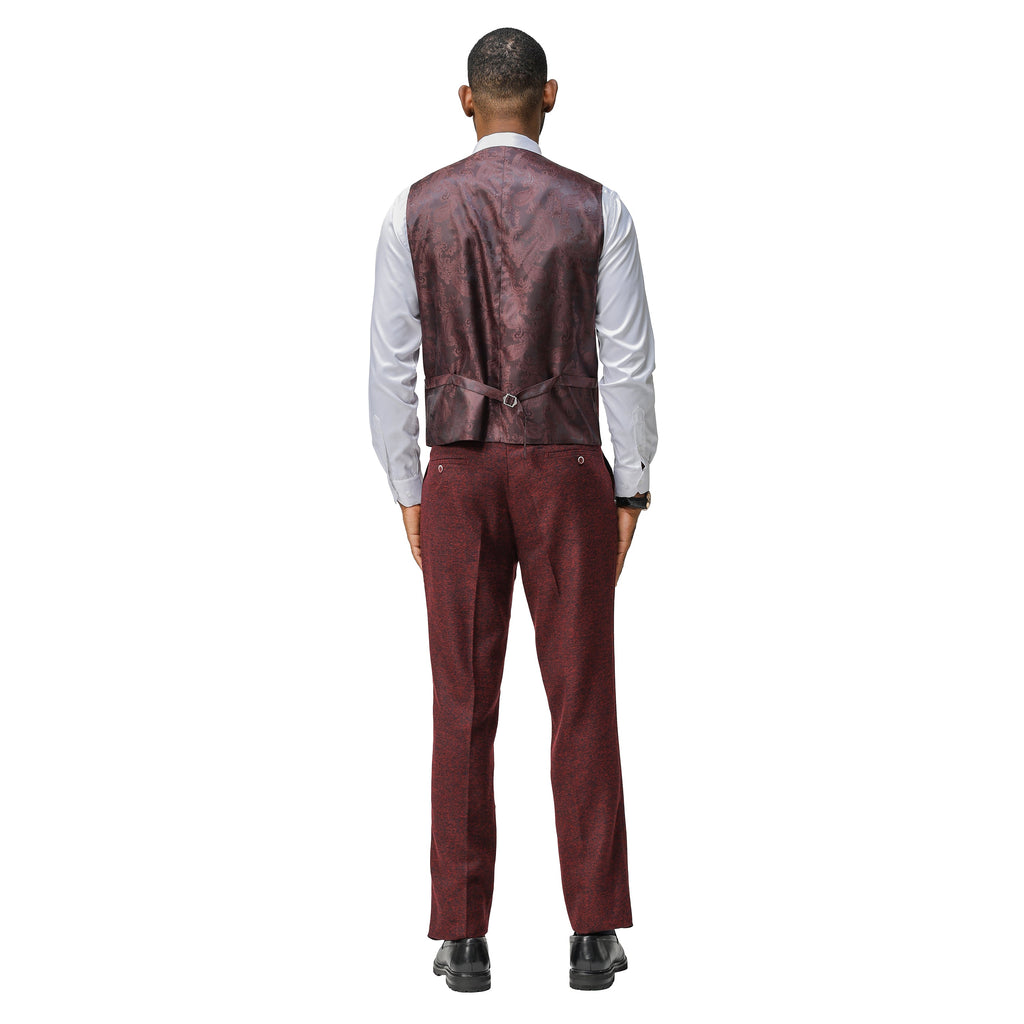 3PC Tweed Suit w/ Expandable Waistband,Grey