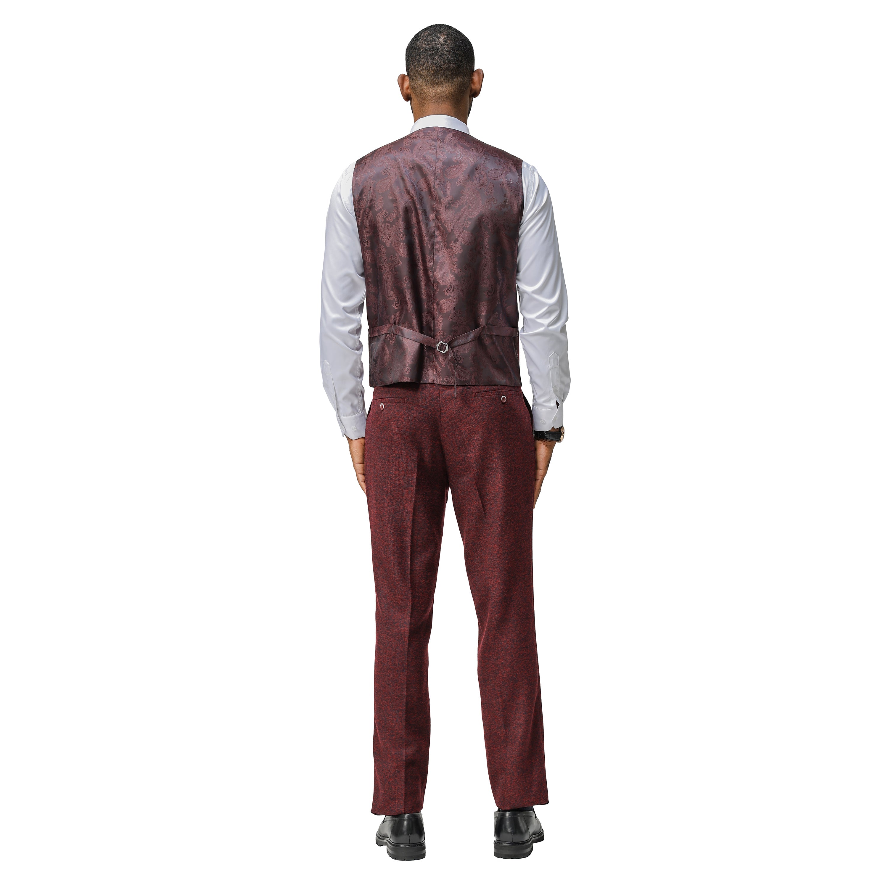 3PC Tweed Suit w/ Expandable Waistband,Grey