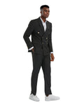 Mens Suit 2pc Double Breasted Solid Peak Lapel Suit  With Matching Pants For All Ocassions