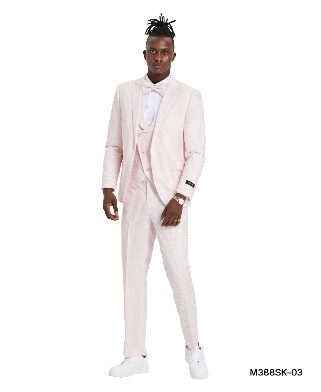 Men's Mint Polka Dot Suit With Matching Vest, Pants, & Bowtie