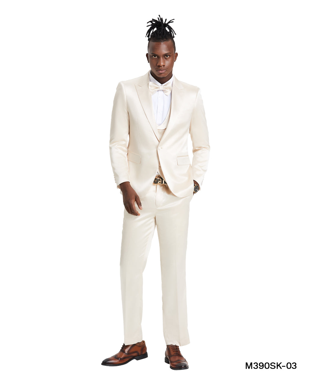 Lavender Solid Shiny U-Shape Vest Mens-suit