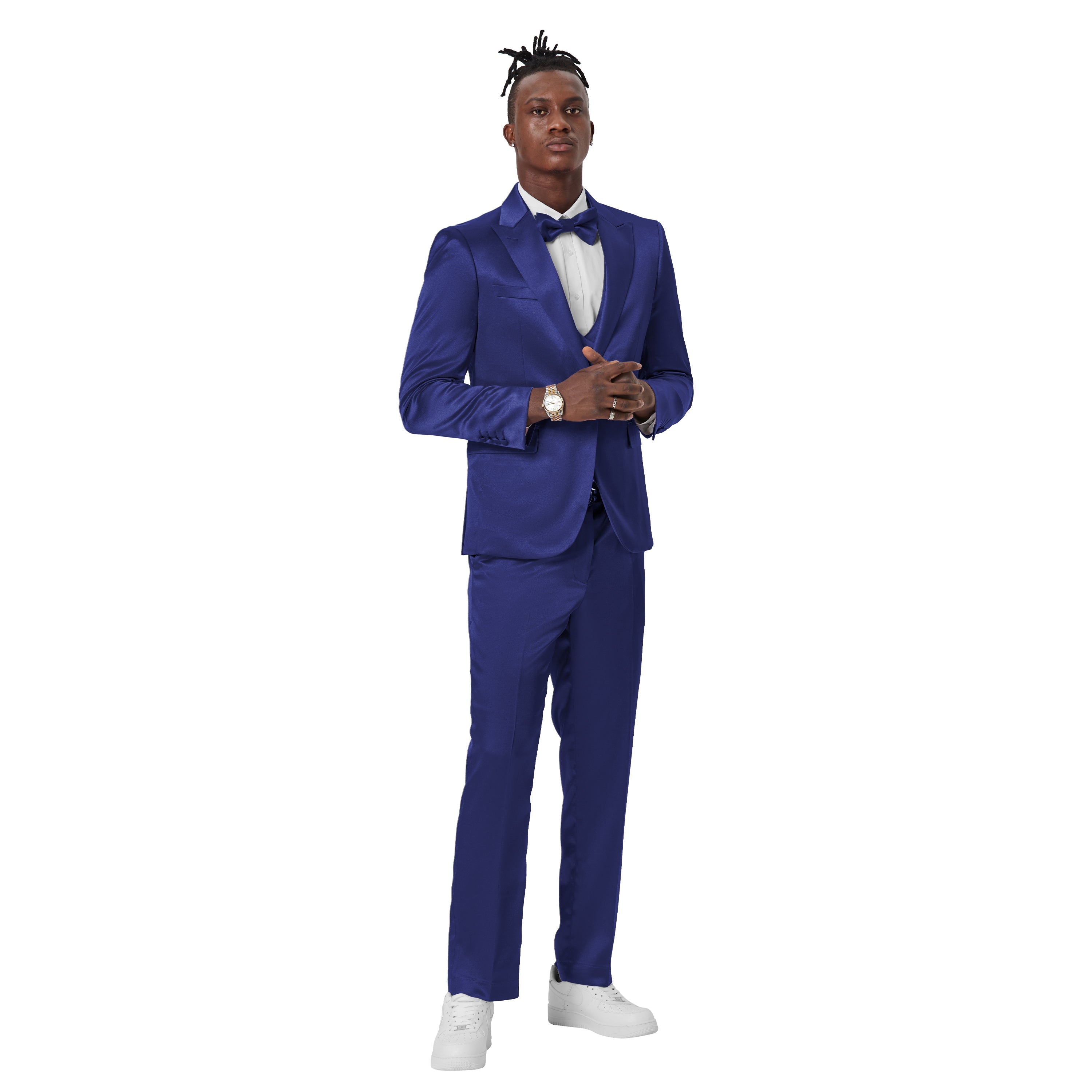 Lavender Solid Shiny U-Shape Vest Mens-suit