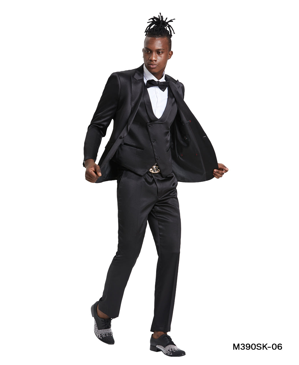 Lavender Solid Shiny U-Shape Vest Mens-suit