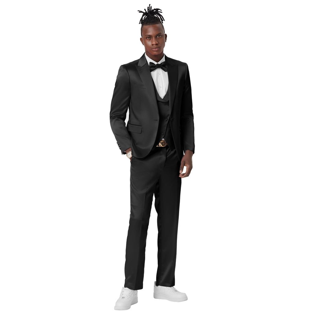 Lavender Solid Shiny U-Shape Vest Mens-suit