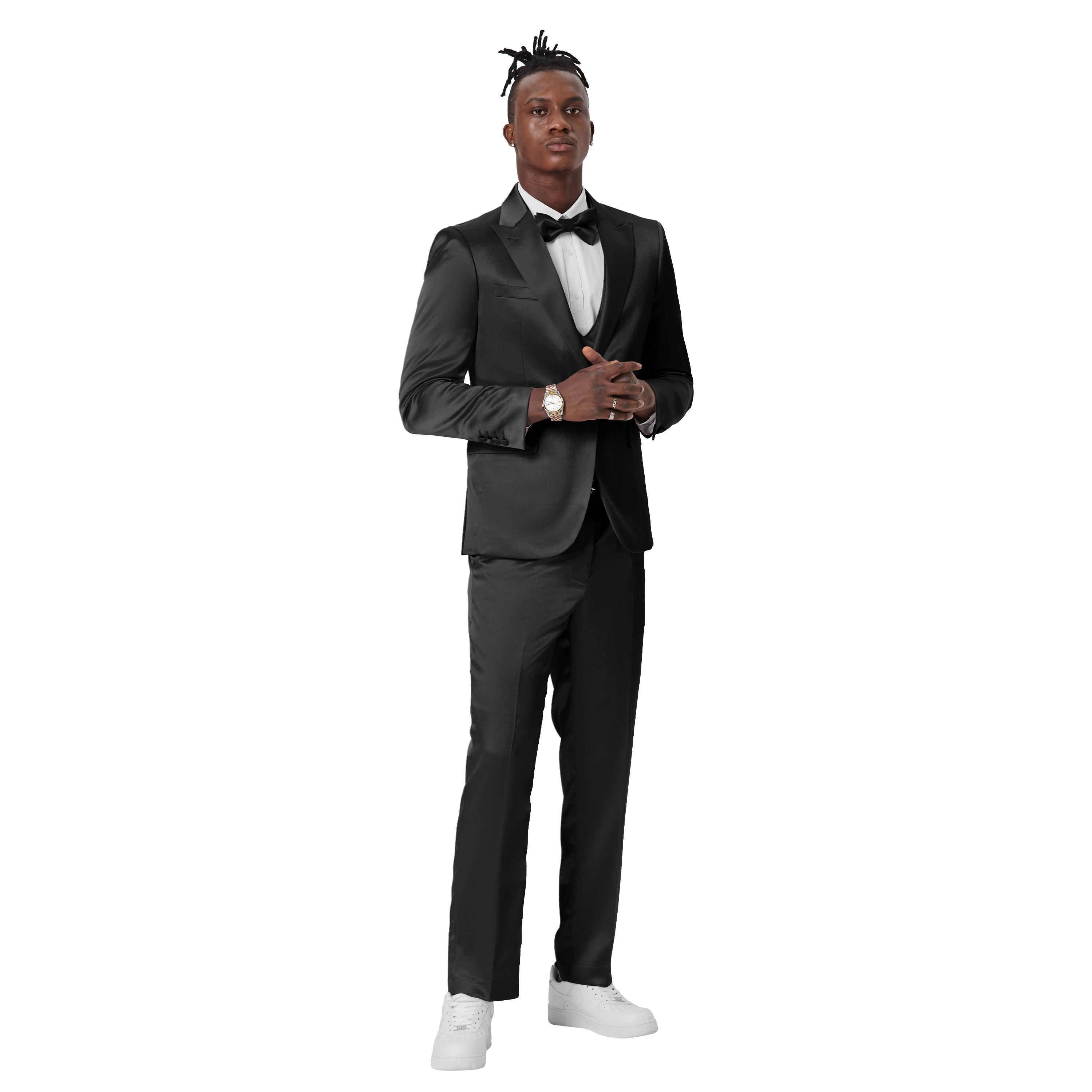 Lavender Solid Shiny U-Shape Vest Mens-suit